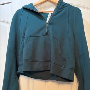 lululemon athletica Teal Half-Zip Cropped Hoodie